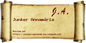Junker Annamária névjegykártya